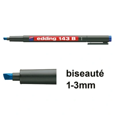Image de Edding 143B marqueur permanent (1 3 mm biseautée) bleu