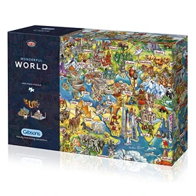 Afbeelding van Gibsons Wonderful World Puzzel voor kinderen, Maat: One Size, Multi coloured