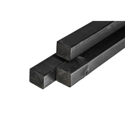 Afbeelding van Paal Midden Europees grenen 6,8x6,8x300 cm zwart Tuindeco