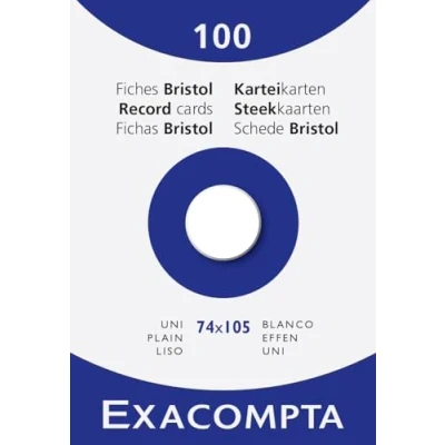 Image de EXACOMPTA Fiches bristol, A7, uni, blanc