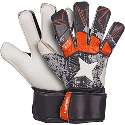 Afbeelding van Derbystar Attack keepershandschoenen, grijs/oranje 4
