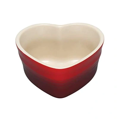 Afbeelding van Le Creuset Aardewerken Ramekin In Hartvorm Kersenrood 300ml