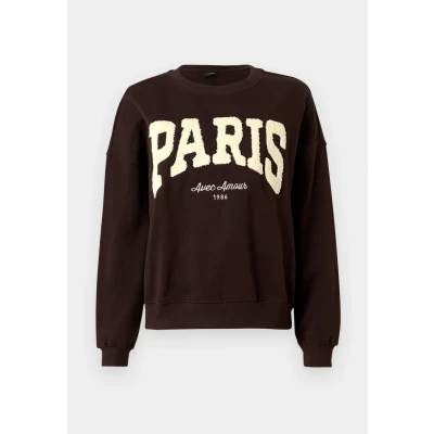 Afbeelding van Jacqueline de Yong Trui Jdymesa L/s O neck Emb Sweat Jrs No 15370526 Ganache/paris Cd E Dames Maat L