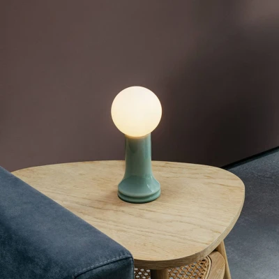 Afbeelding van Tala tafellamp Shore, glas, E27 LED lamp Globe, groen