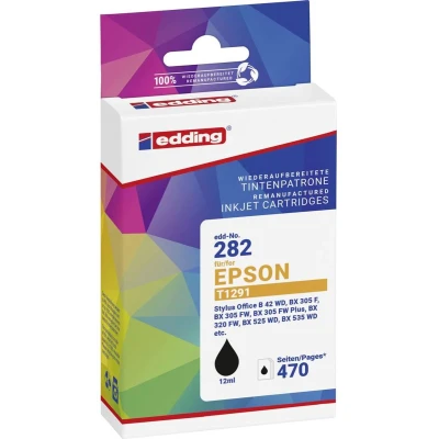 Afbeelding van Edding Inktcartridge vervangt Epson T1291 Compatibel Zwart EDD 282 18 01