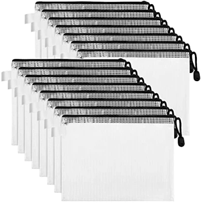 Afbeelding van Belle Vous Doorzichtige Plastic Grote Gaaszakjes met Rits (15 Stuks) A4 Document Tasje/Map Multifunctionele Waterdichte Etuis voor Reisaccessoires, Cosmetica, School /Kantoorbenodigdheden
