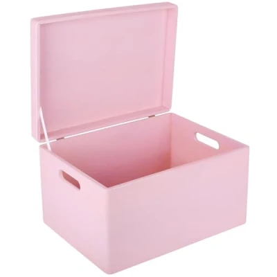 Afbeelding van Creative Deco XXL Grote Houten Doos Opbergdoos Roze 40 x 30 24 cm met Deksel en Handvatten Kerst, Kerstmis Cadeau