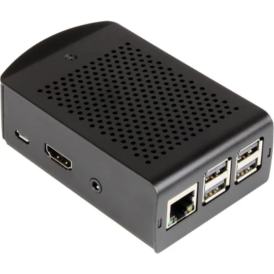 Afbeelding van Joy it rb alucase+06 SBC behuizing Geschikt voor serie: Raspberry Pi Met bevestigingslasplaat Zwart