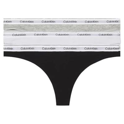 Image de Calvin Klein Strings Femme, Multicolore (Black/White/Grey Heather), 3XL