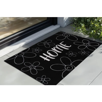 Afbeelding van Wasbare Deurmat Binnen Home Anti slip &amp; Absorberend, Voor Hal of Entree Zwart 40x60 cm Rechthoek Polyamide Tapijtenloods