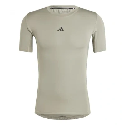 Afbeelding van adidas Performance Techfit Compression Sport Tshirt, Heren, Maat: XL, Silver pebble