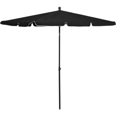 Afbeelding van Parasol met paal 210x140 cm zwart