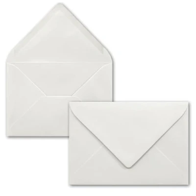 Afbeelding van 25 x enveloppen B6 17,5 12,5 cm lichtgrijs natte plakrand met puntige klep 120 g/m² voor bruiloft, wenskaarten, uitnodigingen