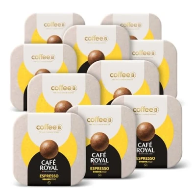 Afbeelding van 90 Coffee Balls Espresso hoogwaardige koffieballen 100% composteerbaar speciaal ontwikkeld voor het gebruik van CoffeB by Café Royal koffiezetapparaat