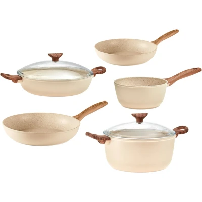 Afbeelding van Sambonet Pannenset Rock &#039;n&#039; Rose Creme 5 Delig