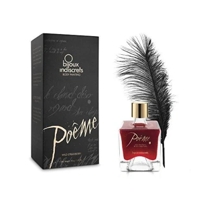 Image de BIJOUX INDISCRETS Poeme Peinture de Corps avec Plume, Fraise Sauvage, 50g