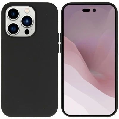 Afbeelding van iMoshion hoesje Geschikt voor iPhone 14 Pro Siliconen Design Zwart / Black Graphic