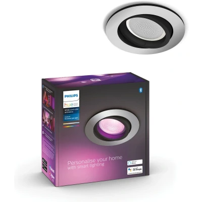 Afbeelding van Philips Hue Centura inbouwspot wit en gekleurd licht 1 pack aluminium rond GU10