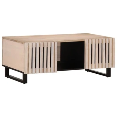Afbeelding van Salontafel 100x55x40 cm massief mangohout wit