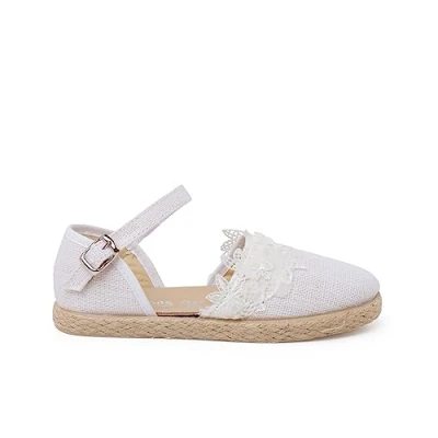 Afbeelding van Pisamonas Ceremonia Espadrilles voor kinderen, Maat: 36, Blanco Textiel
