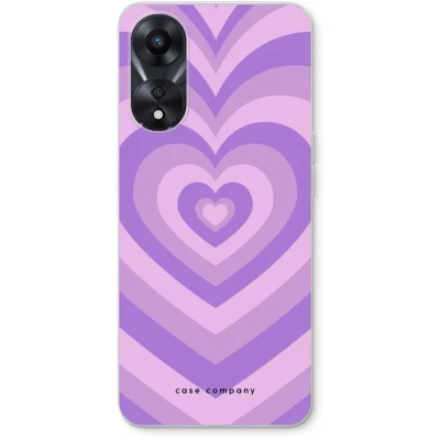 Afbeelding van Case Company® hoesje geschikt voor Oppo A78 5G Hart Paars Soft Cover Telefoonhoesje Bescherming aan alle Kanten en Schermrand