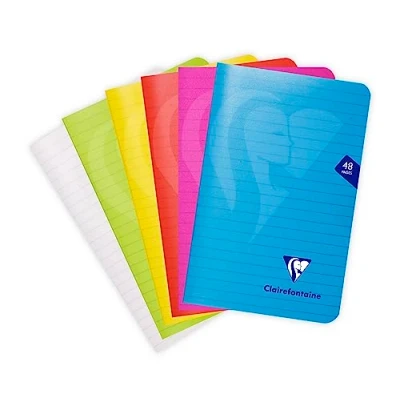 Afbeelding van Clairefontaine Mimesys 303656C Notitieboek, 11 x 17 cm, 48 pagina&#039;s, gelinieerd, wit papier, 90 g, omslag van polypropyleen, willekeurige kleur