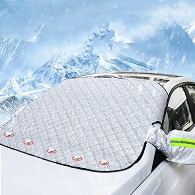 Afbeelding van Anti Vries Deken Auto Magnetisch, Ijssdeken Voorruitbeschermer Afdekzeil Sneeuw Vorst Ijs Warmte Zonwering Zonnescherm Voorruit Cover Universeel Maat 145 * 120cm
