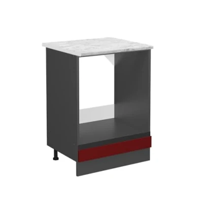 Afbeelding van Vicco Ovenombouwkast R Line, Rood/Antraciet, 60 cm WB Marmer