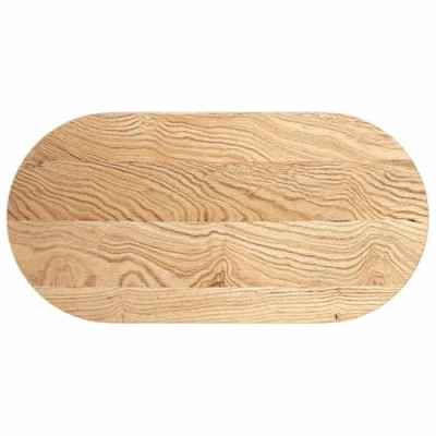 Afbeelding van vidaXL Tafelblad 100x50x2 cm ovaal massief eikenhout