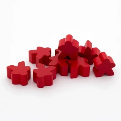 Afbeelding van Spieltz Houten bordspelfiguren, 16 x 10 mm, bordspelaccessoires, gemaakt in Duitsland (rood, 50)