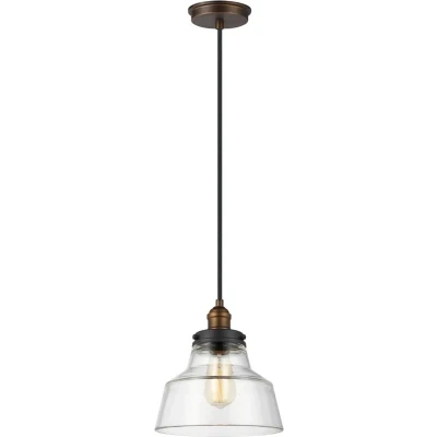 Afbeelding van Feiss LED Pendelarmatuur Baskin 1X E27 Max 60W Dimbaar Painted Aged Brass/Dark Weathered Zinc