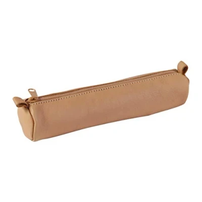 Image de Mini trousse ronde en cuir Clairefontaine Beige