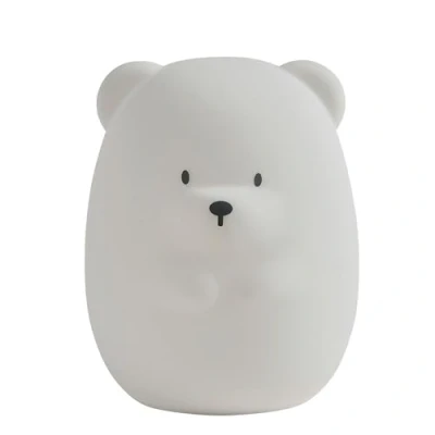 Image de Nattou Veilleuse Ours LED en Silicone, 7 couleurs, sans BPA, 16 cm, Végétalien, blanc