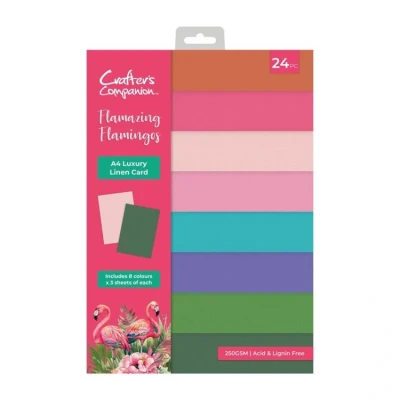 Afbeelding van CC Flamazing Flamingos Luxury Linen Cardstock Set A4