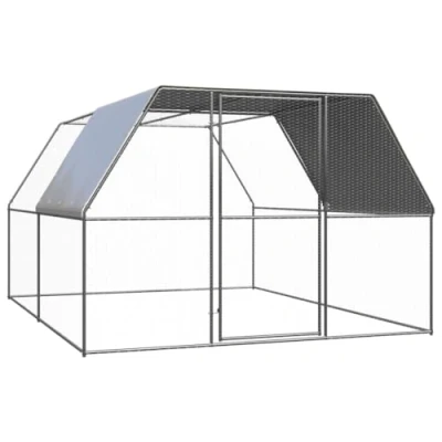 Afbeelding van vidaXL Buitenhok voor kippen 3x4x2 m gegalvaniseerd staal