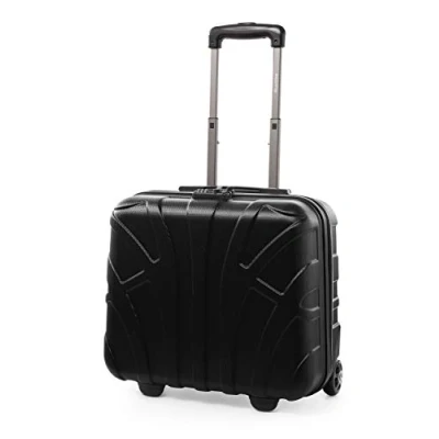 Afbeelding van SUITLINE Koffer met wielen, harde schaal volumeverlenging, TSA vergrendeling, ABS, mat, 4 rubberen dubbele zwart., Pilot Case