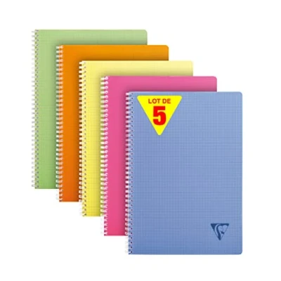 Afbeelding van Clairefontaine Notitieboeken Linicolor 5 st A4 90 vel geruit 5x5 mm