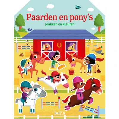 Afbeelding van Boek Paarden en Pony&#039;s plakken kleuren