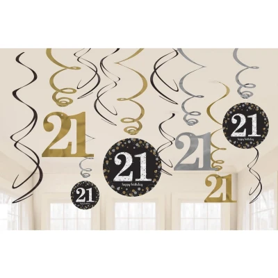 Afbeelding van Amscan Feestdecoratie Sparkling Celebration Gold 12 Stuks