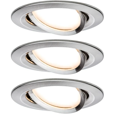 Afbeelding van Paulmann 93447 Nova Inbouwlamp Set van 3 stuks LED 18 W IJzer (geborsteld)
