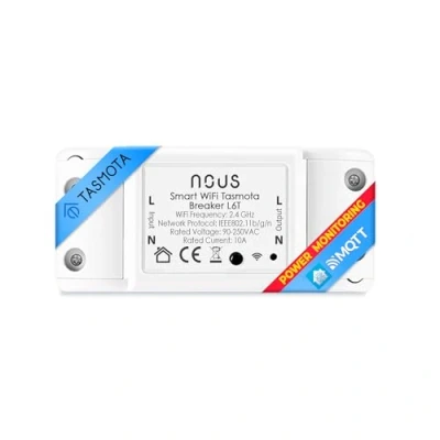 Afbeelding van Tasmota Nous L6T, intelligente inbouwschakelaar, Esp8266, huishoudschakelaar met timer, wifi schakelaar, led relaisverlichting 230 V, MQTT Home Assistant IoBroker