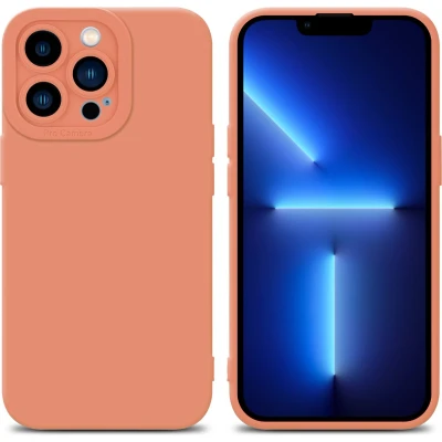 Afbeelding van Cadorabo Hoesje geschikt voor Apple iPhone 12 PRO MAX in Fluid LICHT ORANJE Beschermhoes gemaakt van flexibel TPU silicone Cover Case