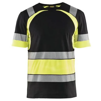 Image de T shirt haute visibilité marine/jaune fluorescent