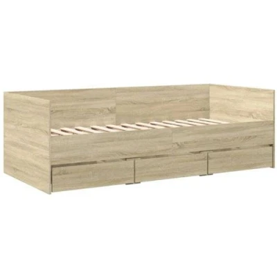 Afbeelding van vidaXL Slaapbank met lades 75x190 cm bewerkt hout sonoma eikenkleurig