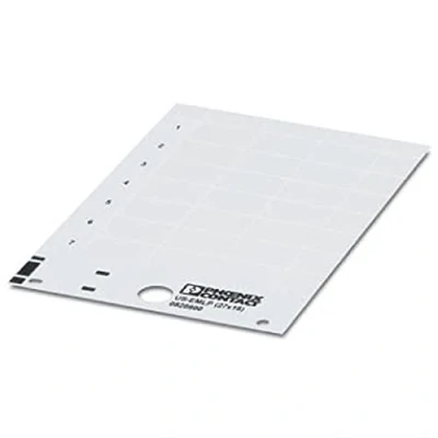 Afbeelding van Phoenix Contact 0828800 US EMLP (27X18) Apparaatmarkering Montagemethode: Plakken Markeringsvlak: 27 x 17.60 mm Wit Aantal markeringen: 210 10 katernen