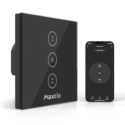 Afbeelding van Maxcio wifi rolluikschakelaar, timer voor rolluiken compatibel met Alexa &amp; Google Home, Smart Home rolluikbesturing luifel, jaloezieën, jaloezieschakelaar, en groepscreatie