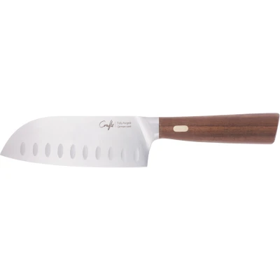 Afbeelding van Couteaux &amp; Co Santokumes 12,5cm Walnoten Handvat Vuurbak