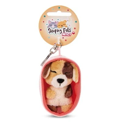 Afbeelding van NICI Sleeping Pets sleutelhanger hond bruin 8 cm 48831