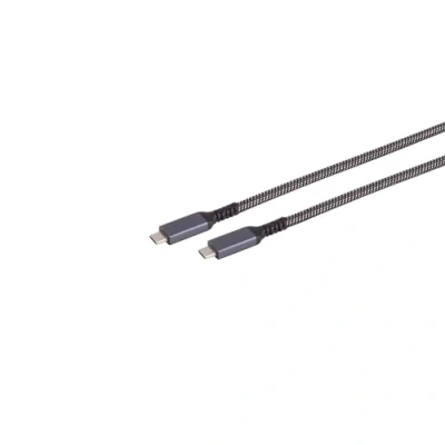 Afbeelding van USB C Kabel 3.2 Gen 2 100W PD Nylon Sleeve meter Zwart
