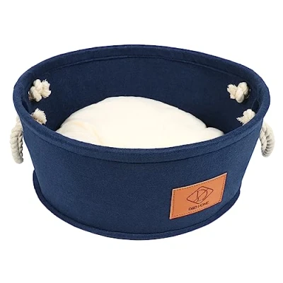 Afbeelding van Vilt vat mand blauw 35x35x15 cm